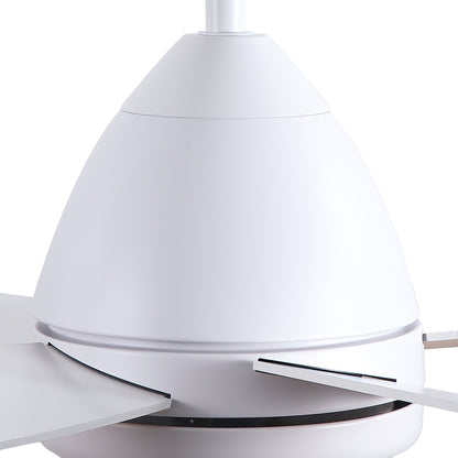 52 in. Indoor White Ceiling Fan with Intergrated LED Light Kit, Remote Control, 5 Plywood Blades and Work with Smart APP image 12
