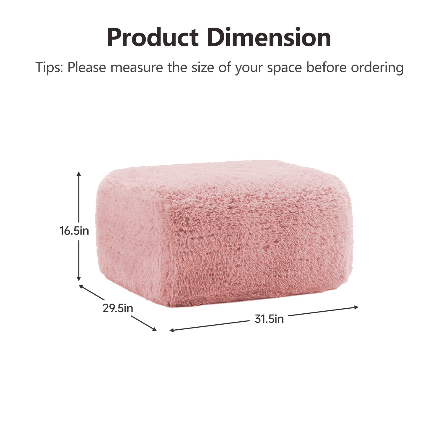 Aviana Ottoman Plush Fabric -Pink image 3