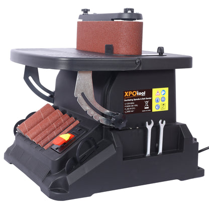 Vertical Oscillating Spindle Sander & Belt Sander, 2 IN 1 Combination Woodworking Machine image 1
