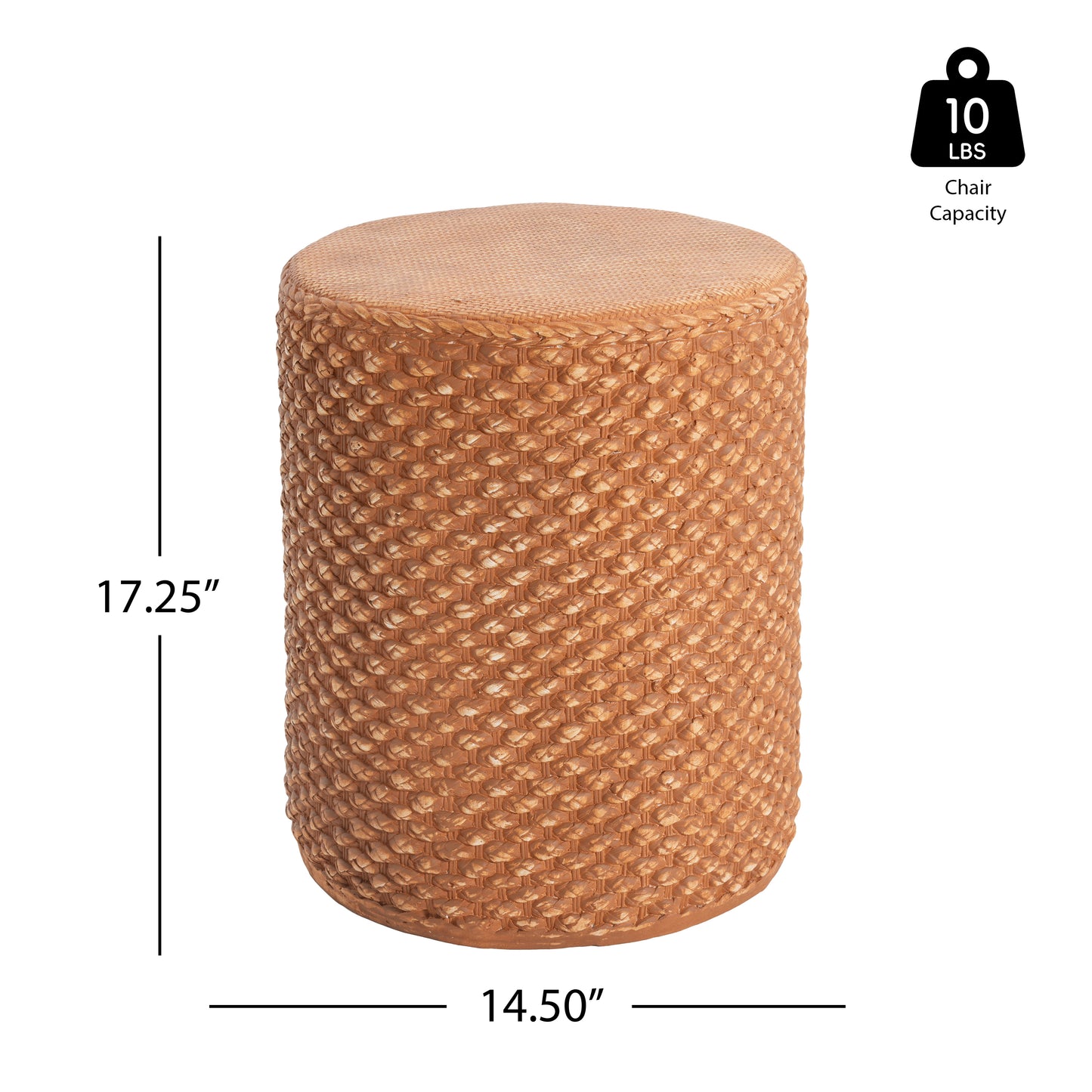 Evie Outdoor Patio Round MGO Side Table, Brown image 6