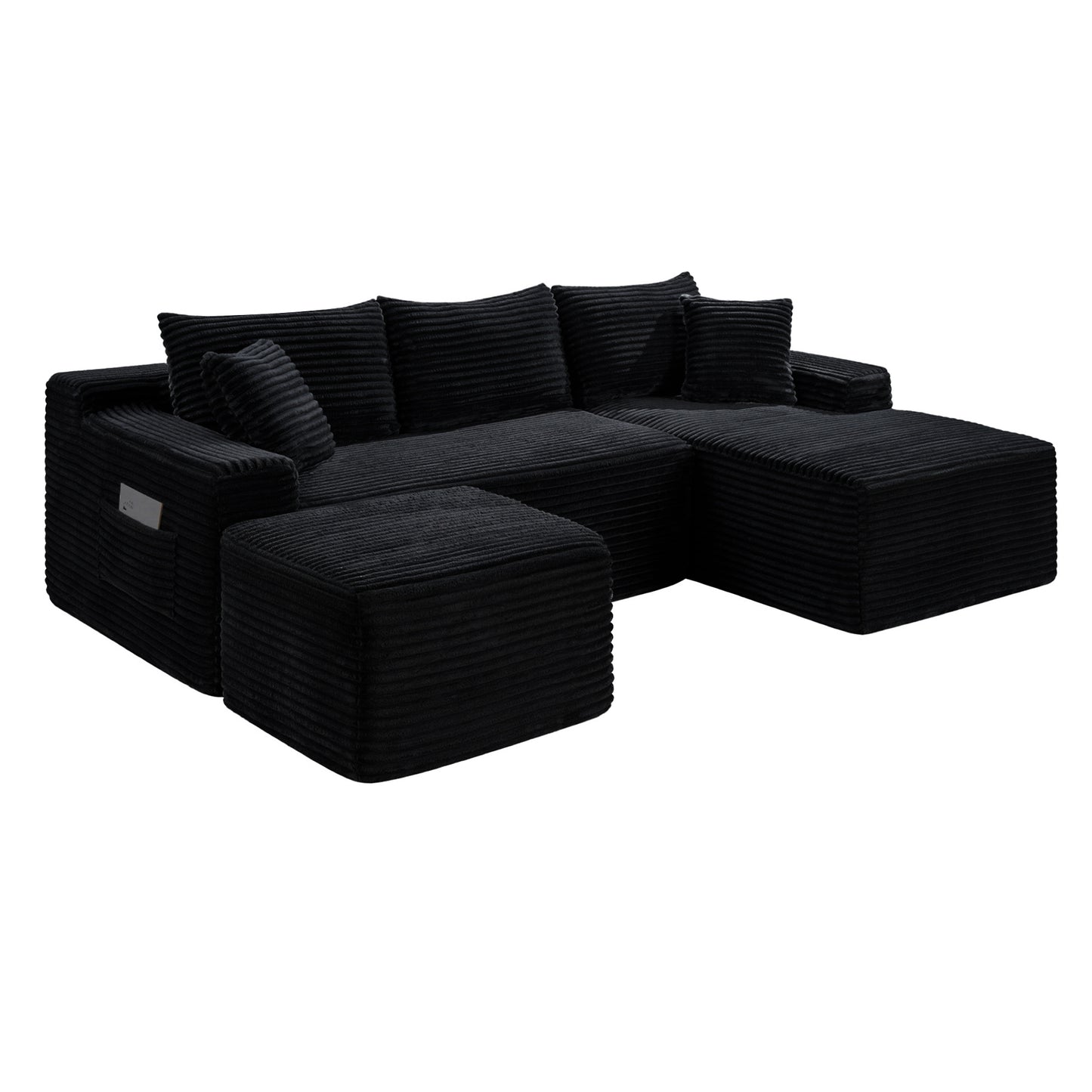 94.5" U-Shaped Cloud Sectional Sofa with Deep Seat,No Assembly Required,Modular Couches Sleeper for Living Room,Bedroom,Apartment image 4