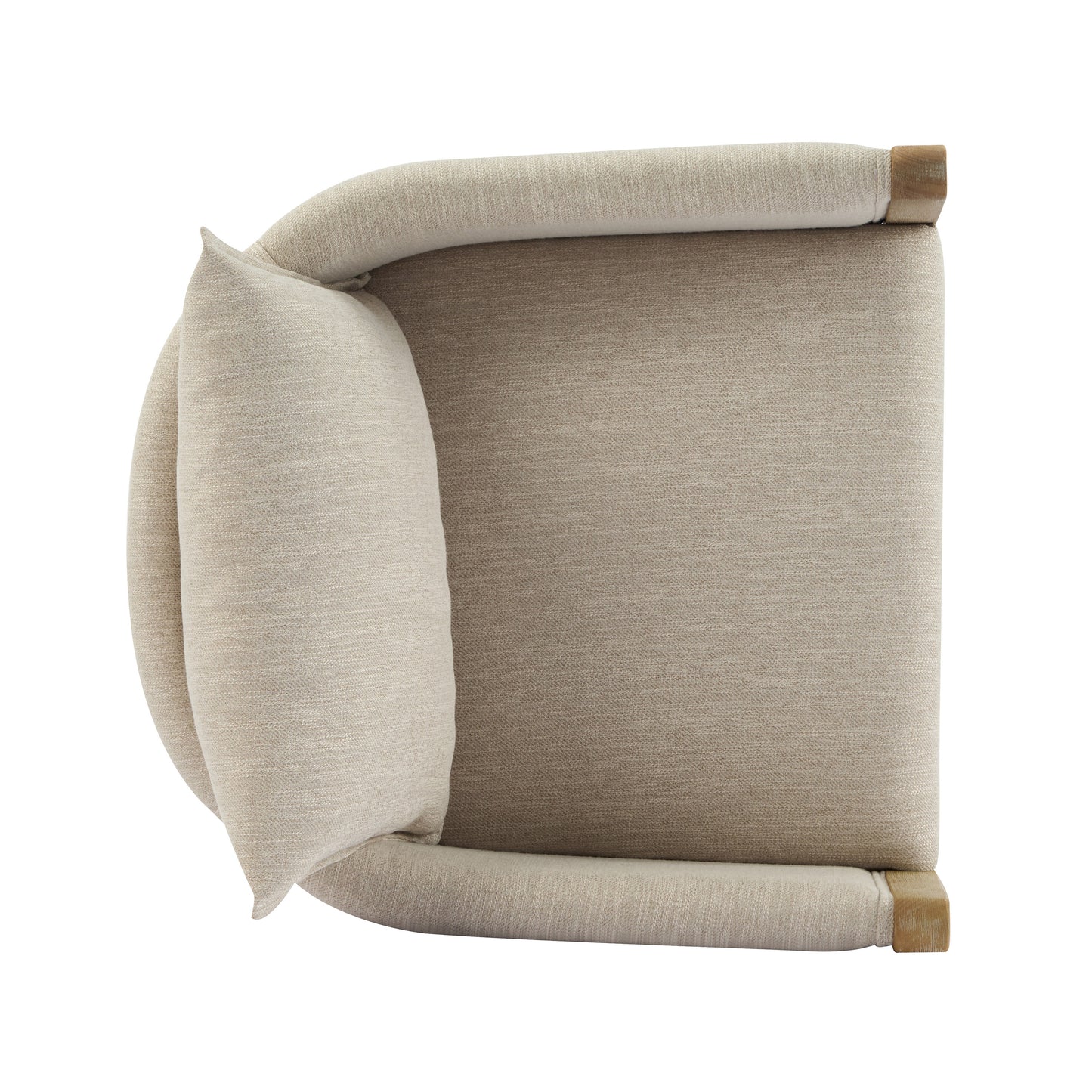 Linen Upholstered Armchair with Natural Rubber Wood Legs in Beige (Set of 2) image 10