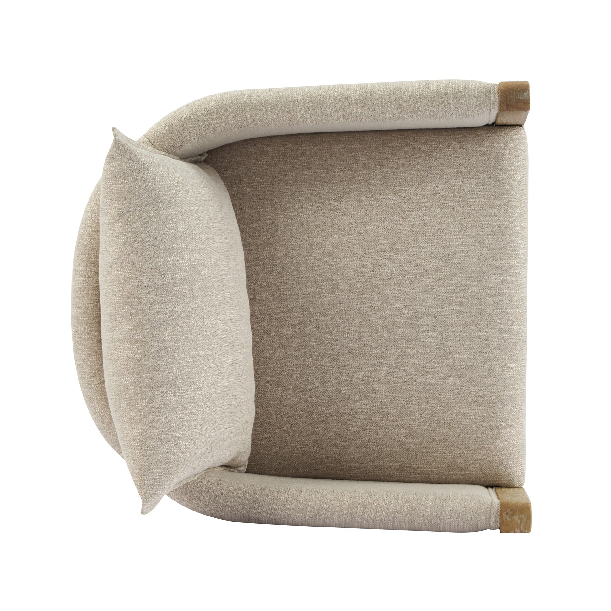 Linen Upholstered Armchair with Natural Rubber Wood Legs in Beige (Set of 2) image 10