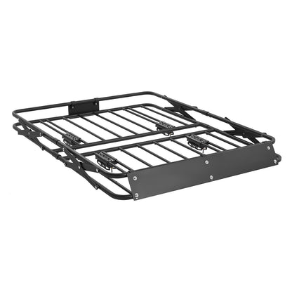 Roof Rack Cargo Basket, 46 x 36 x 4 in, Heavy Duty Roof Top Carrier Basket with Folding Design, 200 lbs Capacity, All-Weather Easy-Install Car Top Luggage Holder, Universal Fit for SUV Truck Car image 3