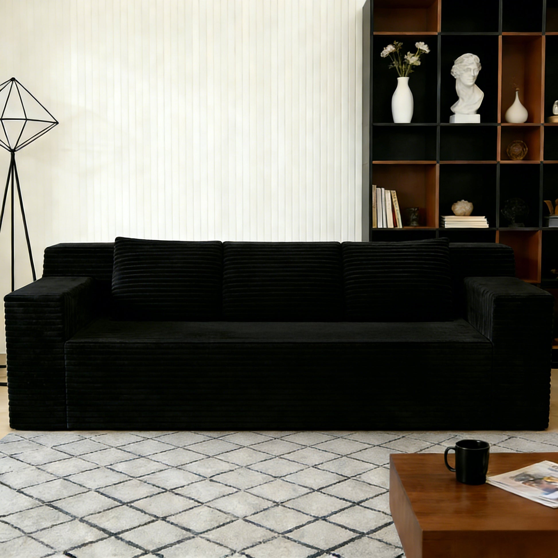 71" 3Setaser Sofa,Corduroy Fabric,Deep Seat Couches,Comfy Loveseat Sofa,No Assembly,1pcs for Living room, Bedroom,Conference room,Apartment image 1