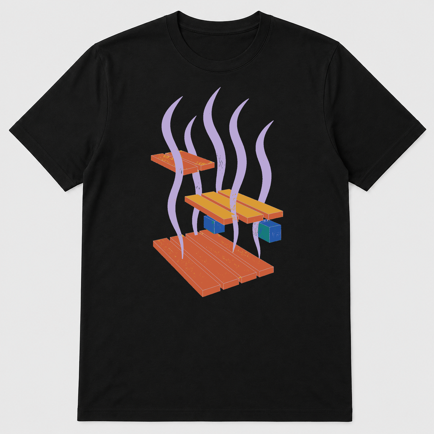 Thermal Bench Rhythm Sauna Graphic T-Shirt - POD-20260809-137_black_front_mockup