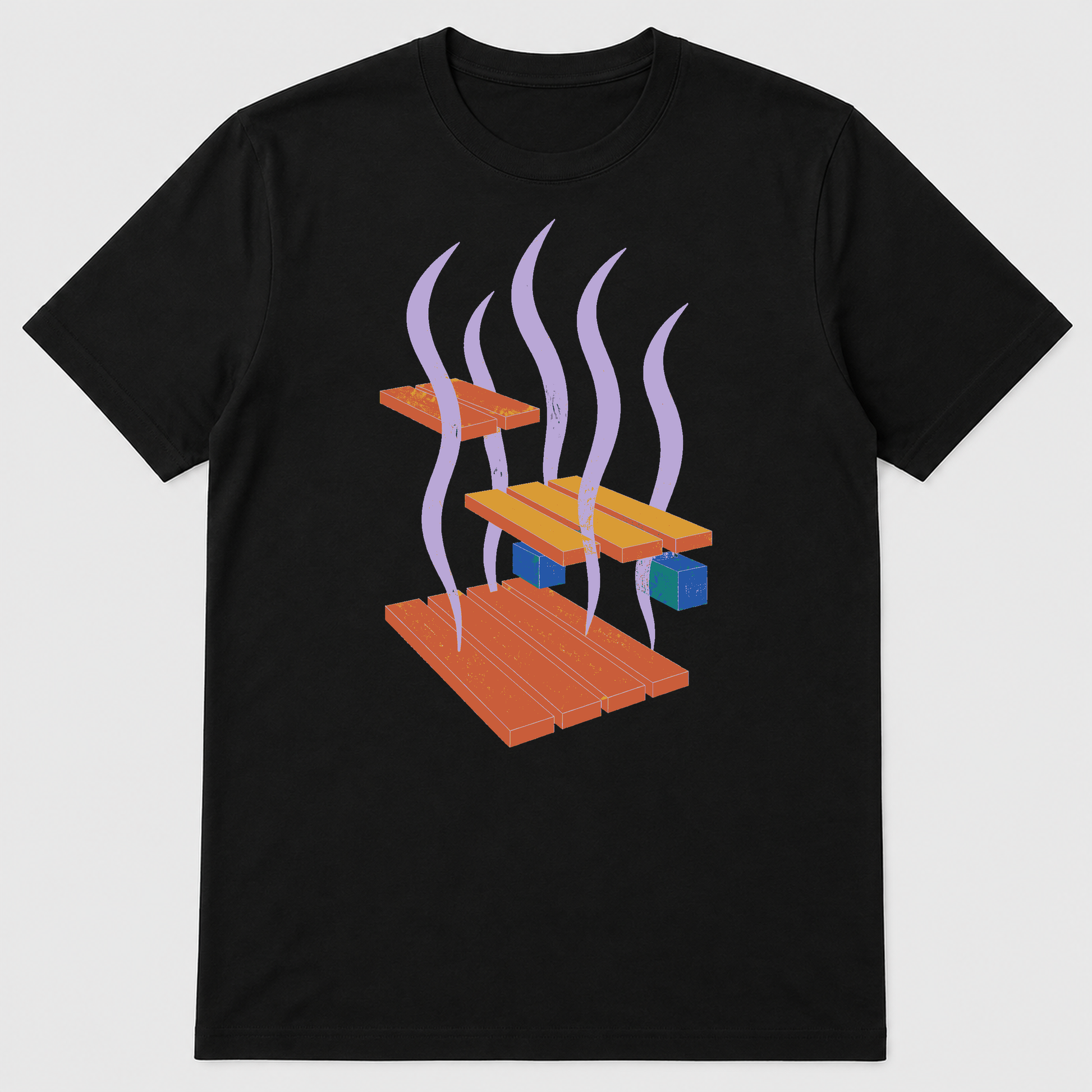 Thermal Bench Rhythm Sauna Graphic T-Shirt - POD-20260809-137_black_front_mockup