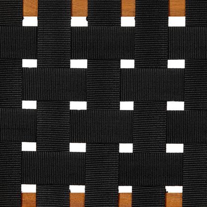 30.5 Inch Seat Height Outdoor Acacia Solid Wood Patio Furniture Set, Black Pe Woven Rope, Breathable and Comfortable,Indoor & Outdoor Use,Teak Finish+Black Rope(set of 5) image 11