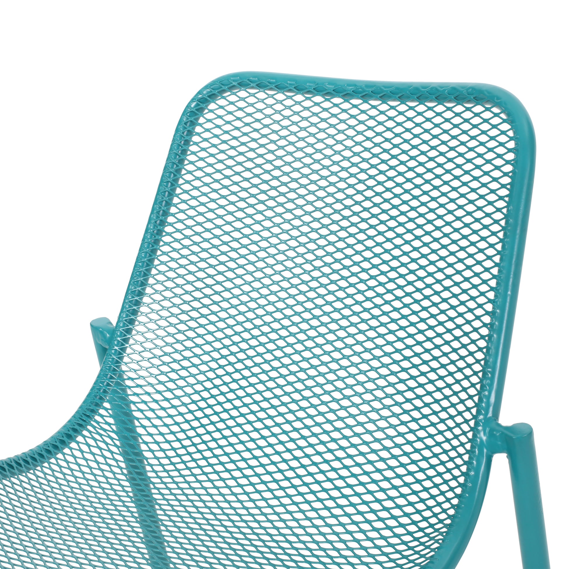 Kincaid Outdoor 3-Piece Conversation Set with IRON Frame - 2 Mesh Chairs & 1 Side Table, Matte Teal Finish image 12