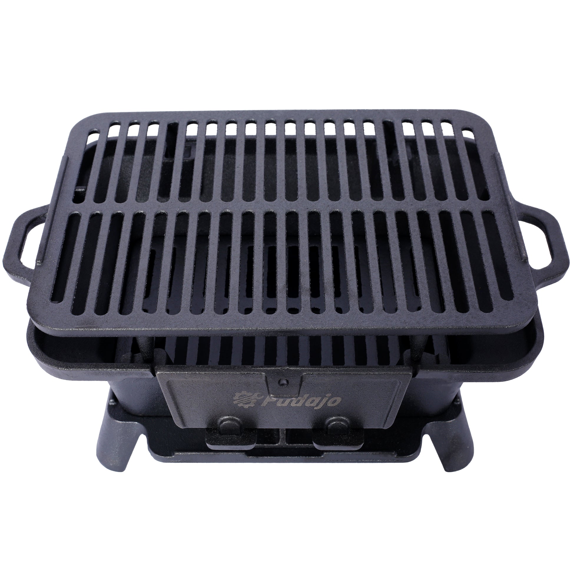 Oval Cast Iron Grill Outdoor, Portable Charcoal Grill and Tabletop Cast Iron Skillet - 100% Cast Iron, Durable, Small Charcoal Grill, Camping Stove, Hibachi Grill image 4