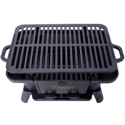 Oval Cast Iron Grill Outdoor, Portable Charcoal Grill and Tabletop Cast Iron Skillet - 100% Cast Iron, Durable, Small Charcoal Grill, Camping Stove, Hibachi Grill image 4