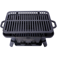 Oval Cast Iron Grill Outdoor, Portable Charcoal Grill and Tabletop Cast Iron Skillet - 100% Cast Iron, Enameled, Durable, Small Charcoal Grill, Camping Stove, Hibachi Grill