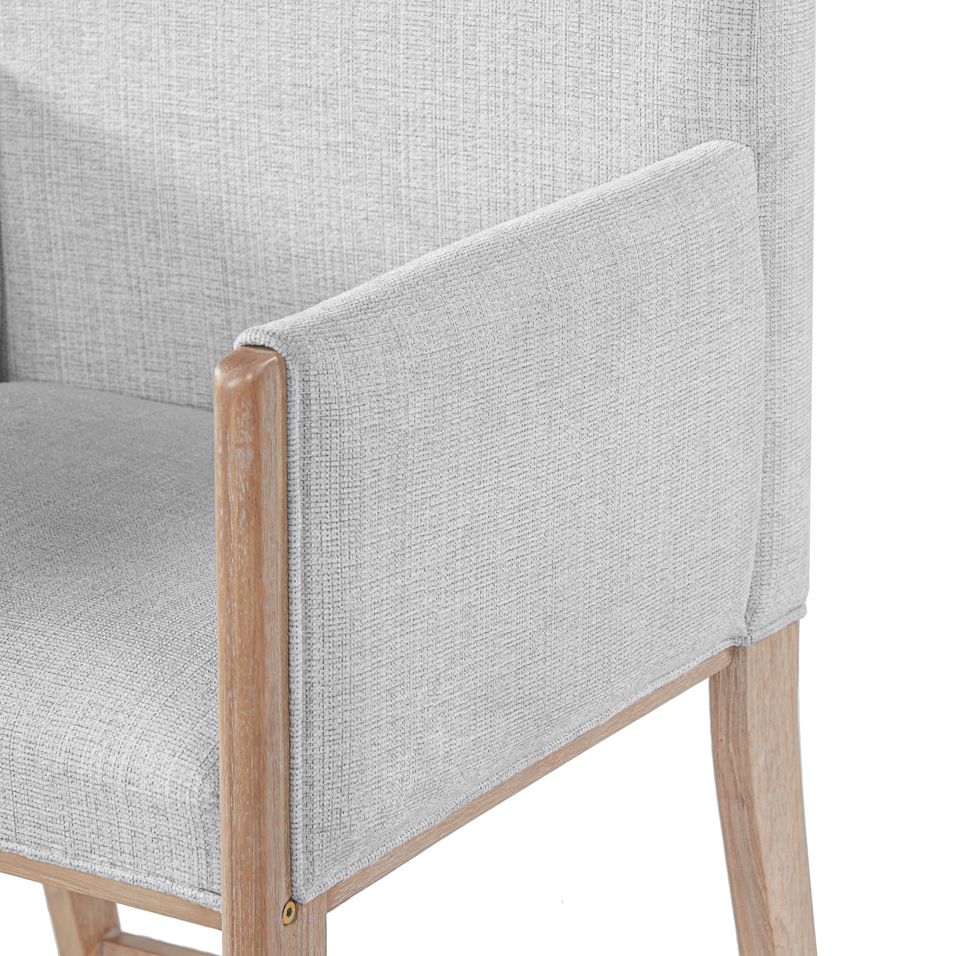 24'' Seat Height Upholstered Counter Stools with Arms for Kitchen Island/Dining Room, Set of 2 image 11