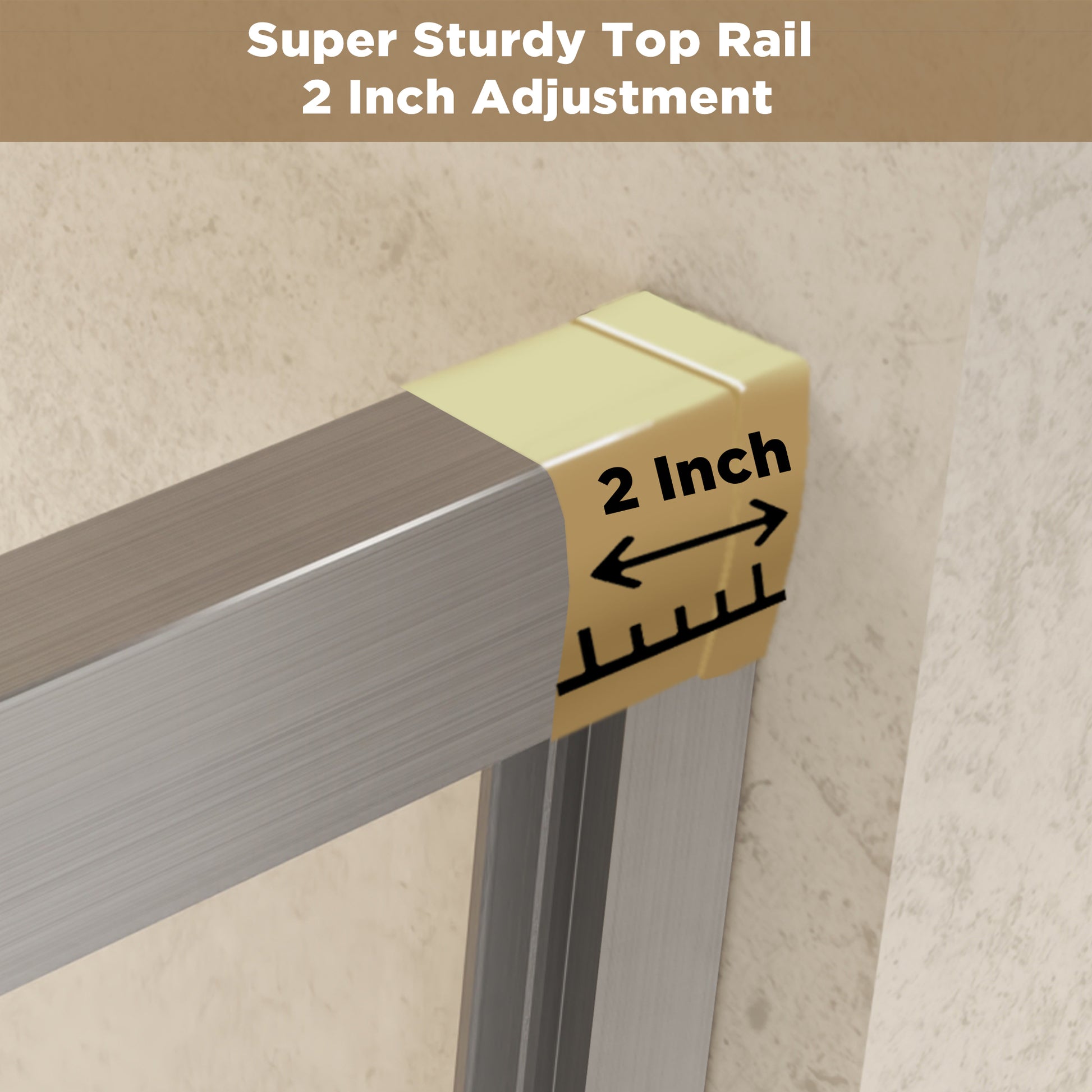 50-54 " x 72" Tempered Glass with Explosion Proof Film, Aluminum Frame Double Sliding Shower Door, "1/4 (6 mm), Stainless Steel handle,Brushed Nickel image 6