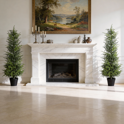 5' Artificial Real Touch Pine Tree in Black Plastic Pot, 2pc/set image 3