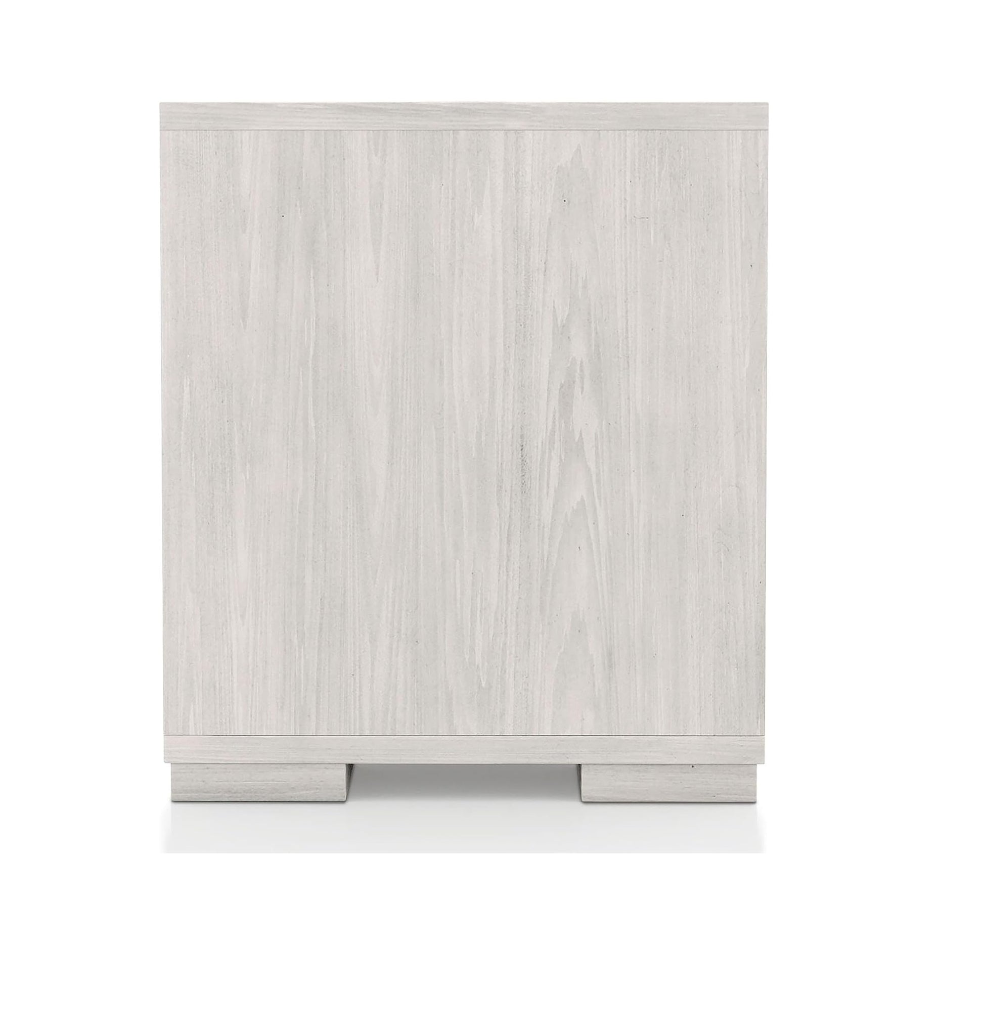 Two Tone Design Nightstand 1pc French Dovetail Drawers Wooden Handles Melamine Top White Wash And Stone Gray Finish Bedroom Furniture image 4