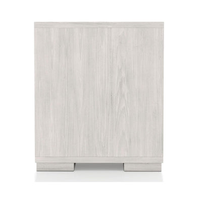 Two Tone Design Nightstand 1pc French Dovetail Drawers Wooden Handles Melamine Top White Wash And Stone Gray Finish Bedroom Furniture image 4