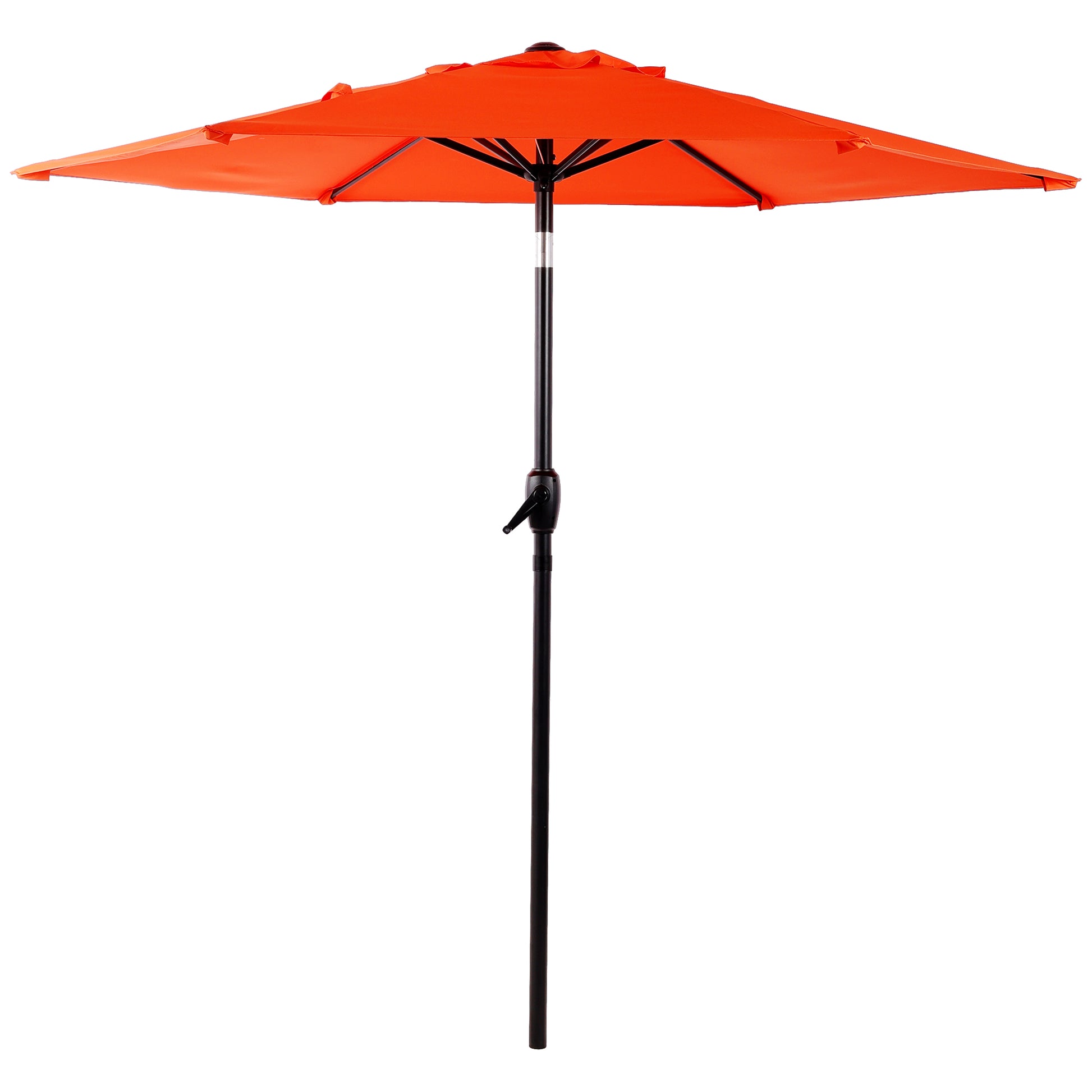 7.5 FT Patio Umbrella, Outdoor Market Yard Umbrella, Sun Shade Umbrella with Push Button Tilt and Crank Mechanism for Garden, Deck, Pool and Backyard, Not Include Umbrella Base, Orange image 4