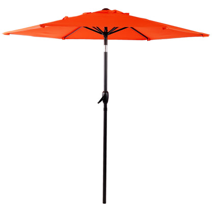 7.5 FT Patio Umbrella, Outdoor Market Yard Umbrella, Sun Shade Umbrella with Push Button Tilt and Crank Mechanism for Garden, Deck, Pool and Backyard, Not Include Umbrella Base, Orange image 4