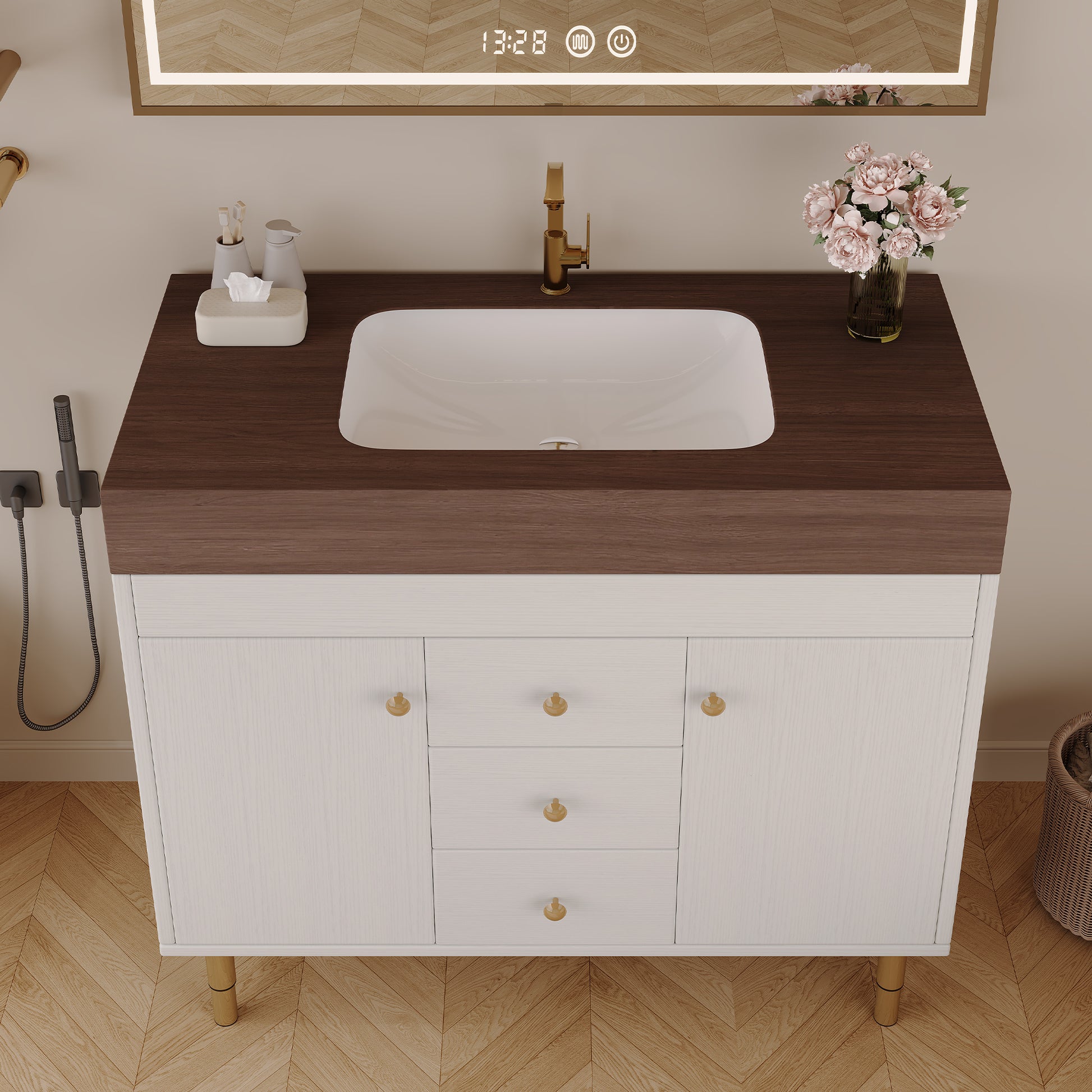 36 in Modern Free-standing Bathroom Vanity with Ceramic Sink & Ample Storage image 3