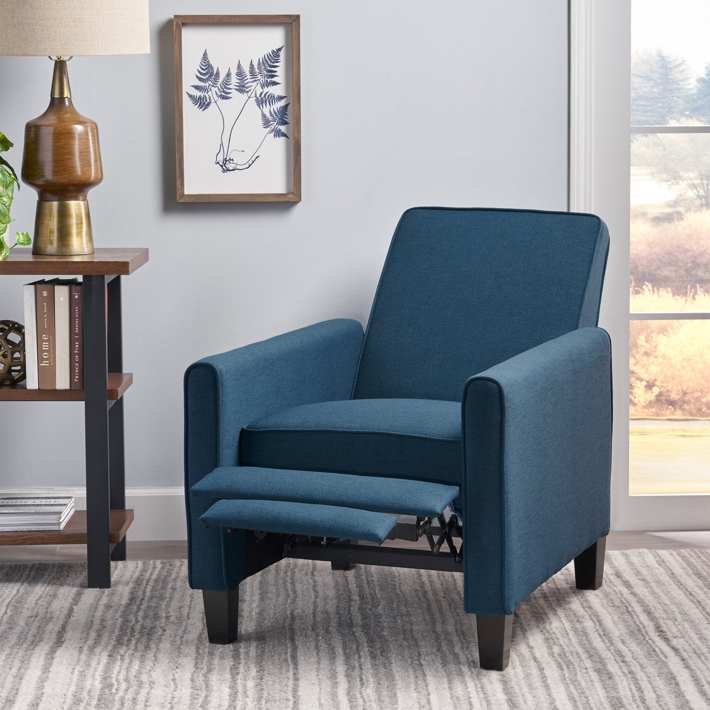 Navy Blue Fabric Push Back Chair for Elegant Home Décor(Old SKU:52422.00FDBL) image 4