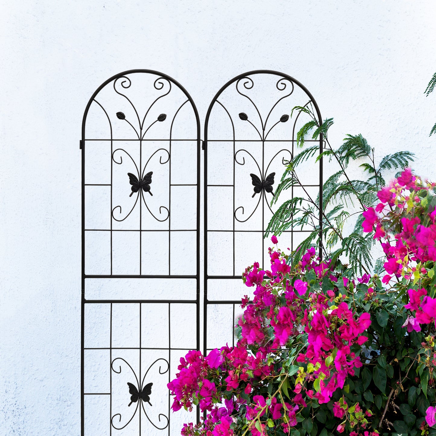 2 Pack Metal Garden Trellis 71" x 19.7" Rustproof Trellis for Climbing Plants Outdoor Flower Support Black image 7