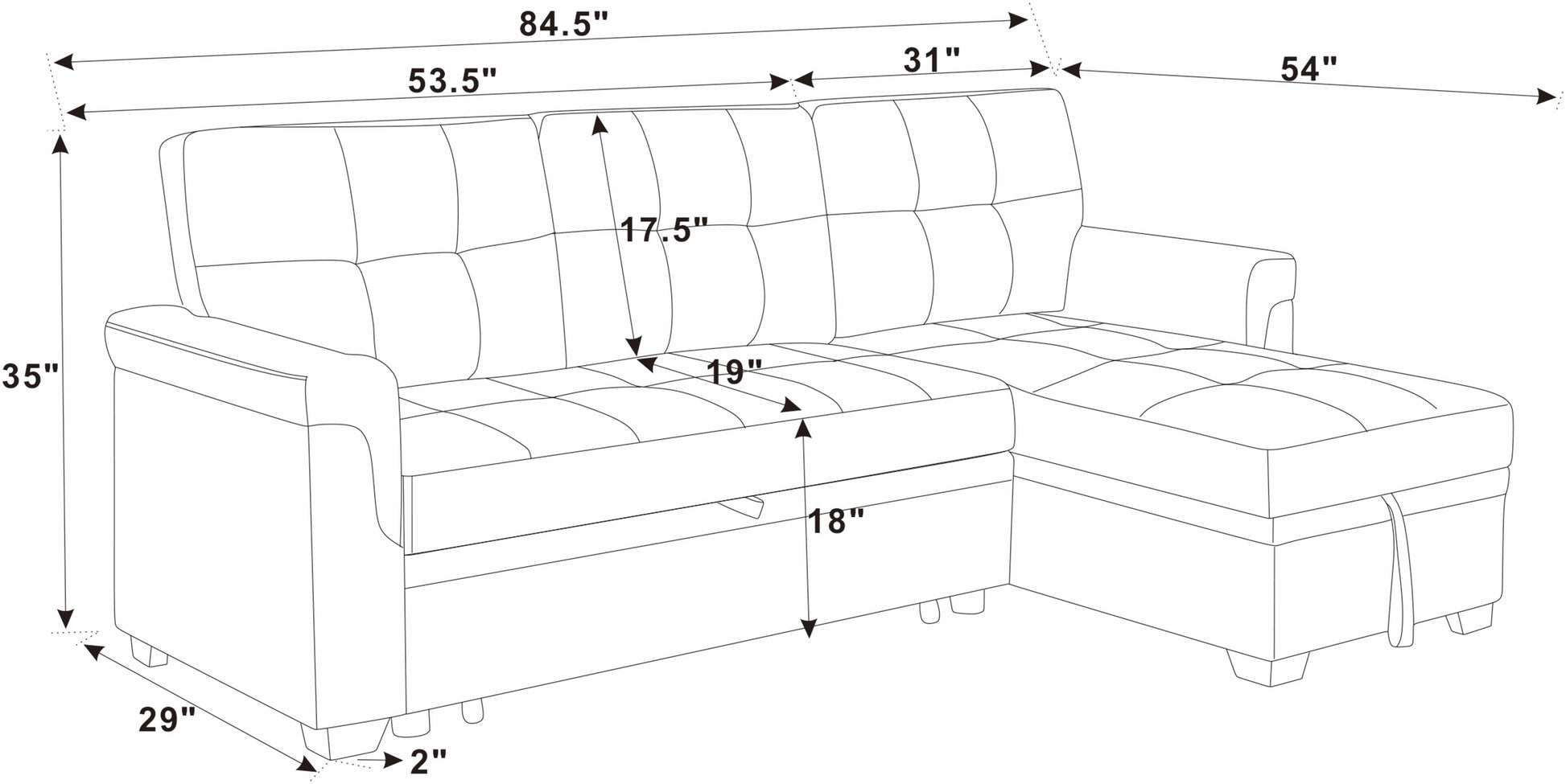 86'' Upholstered Pull-Out Sofa Bed image 10