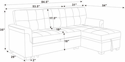 86'' Upholstered Pull-Out Sofa Bed image 10