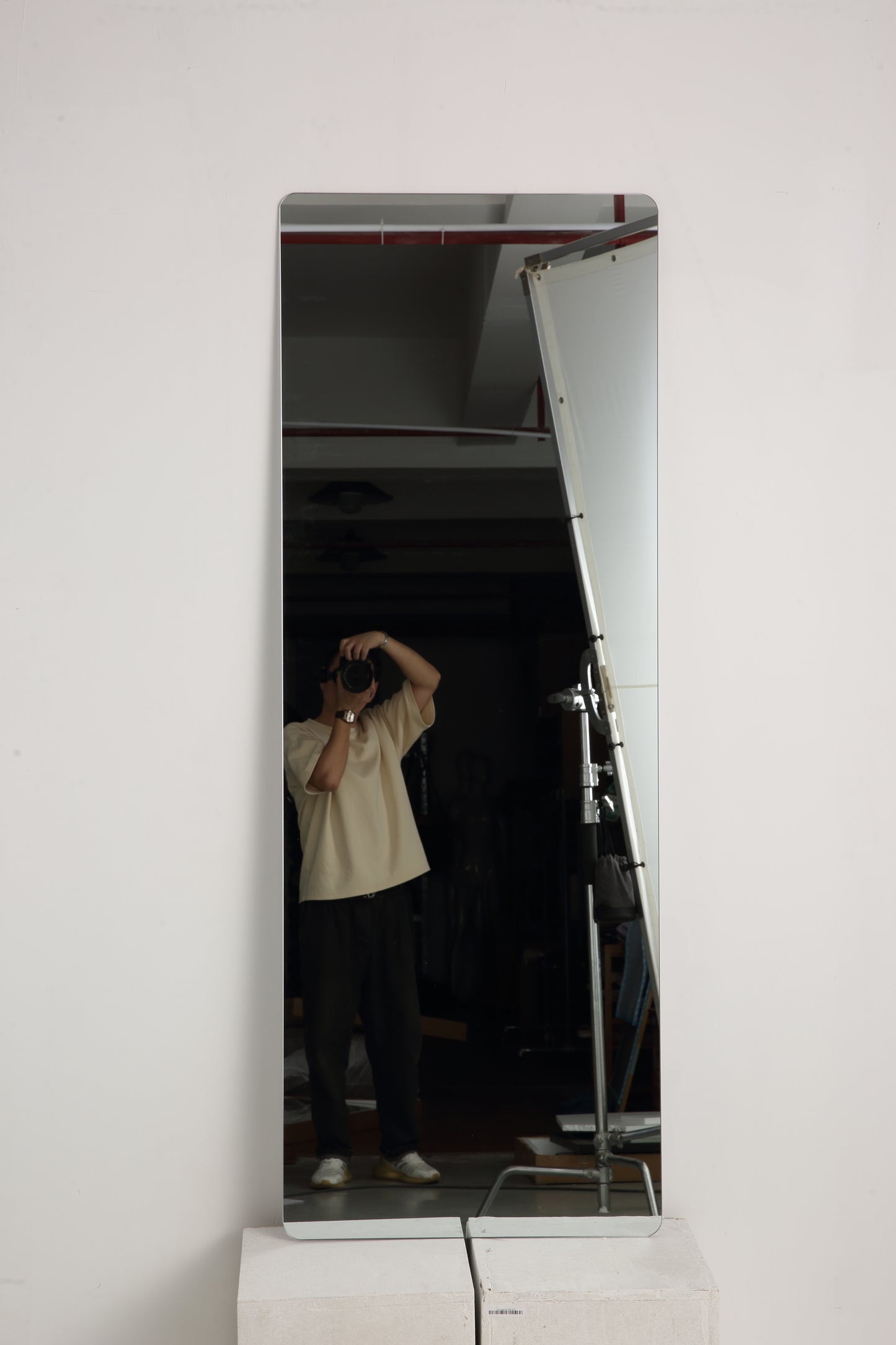 65"x 24" inch Full Body round corner mirror for Living Room Bedroom Cloakroom Wall hanging with hanging hole High quality 5mm silver mirror Explosion-proof glass image 3