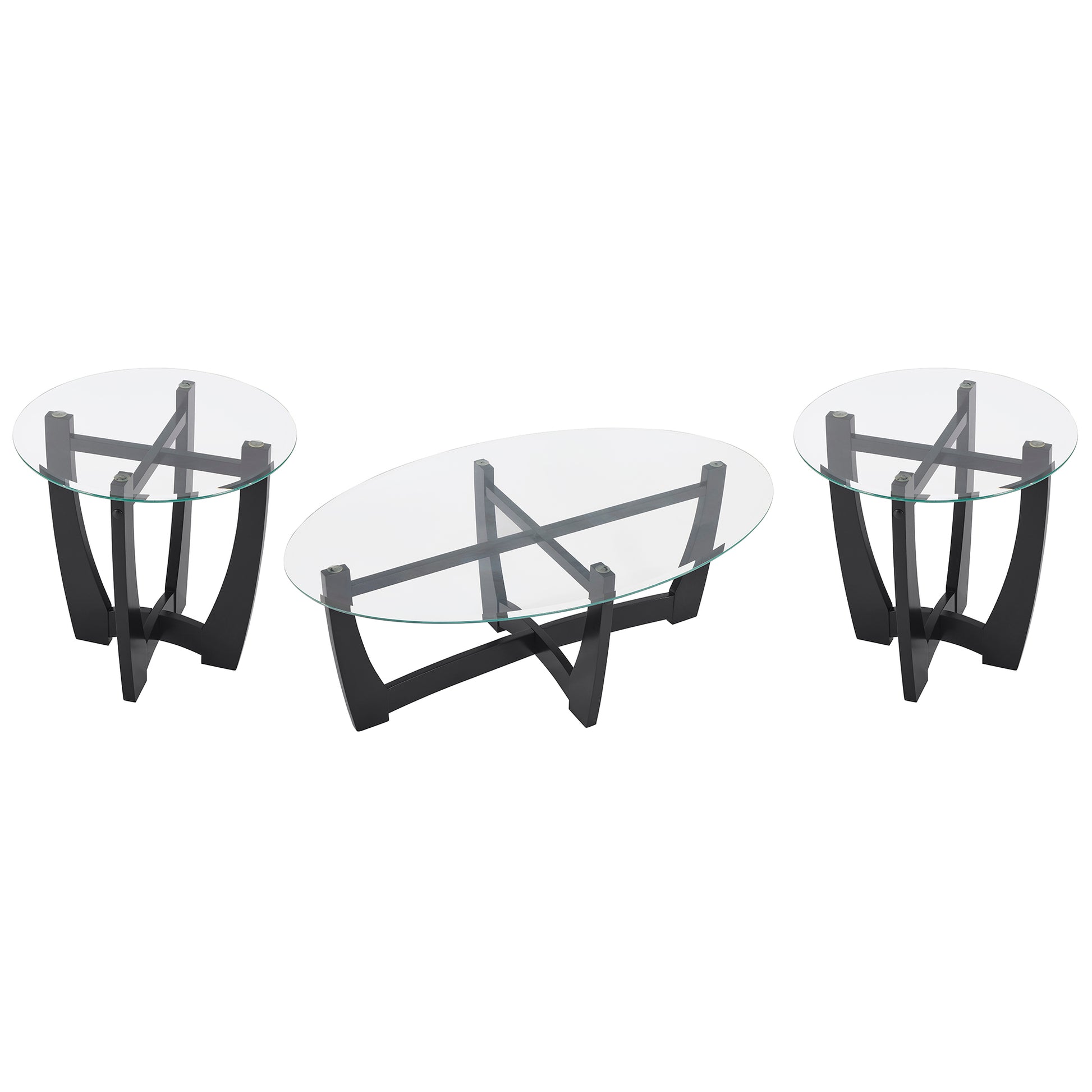 23.5 inch round glass coffee table, black round coffee table center table with glass top, small coffee table for living room, office and apartment image 8