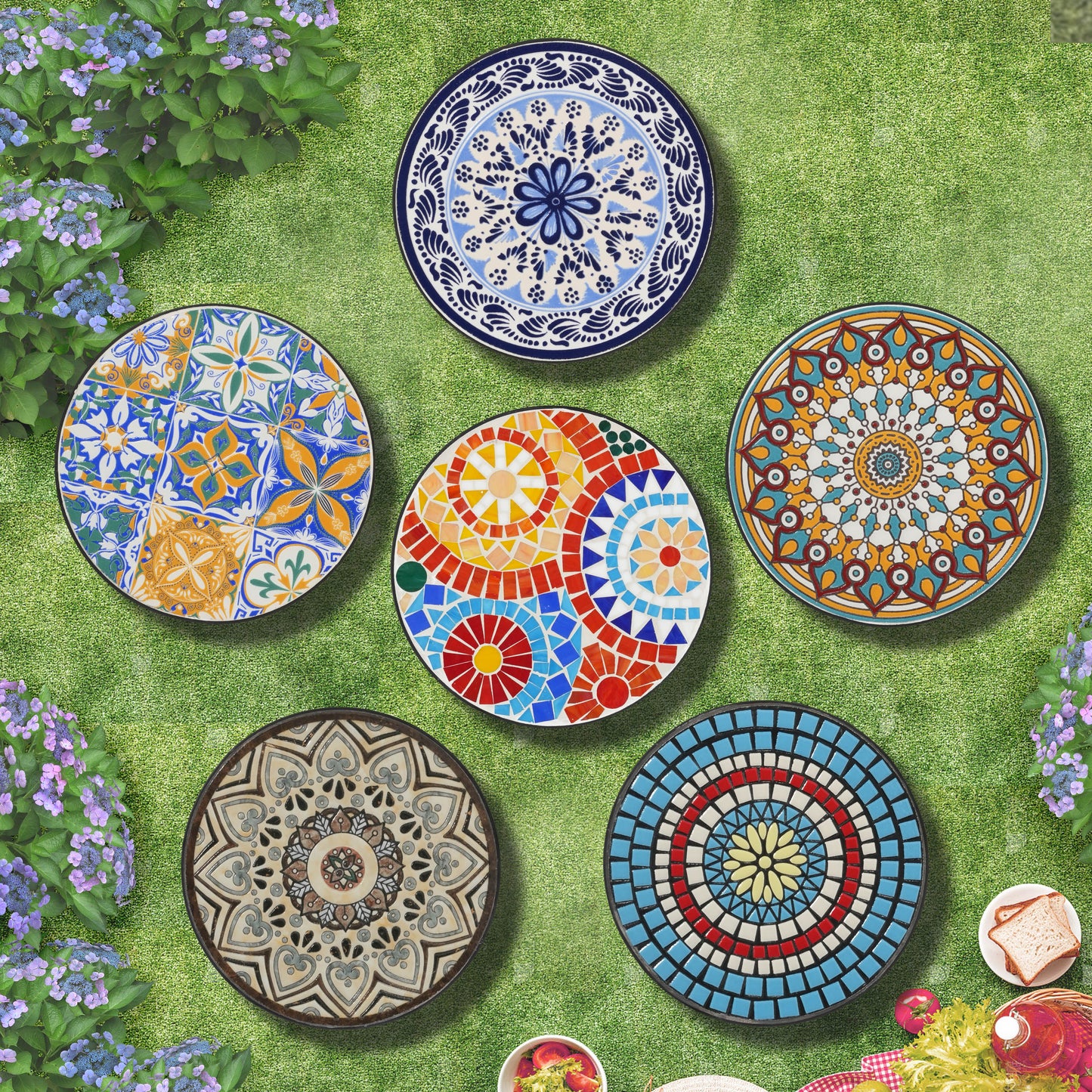 Outdoor Side Table,Colorful+Black image 9