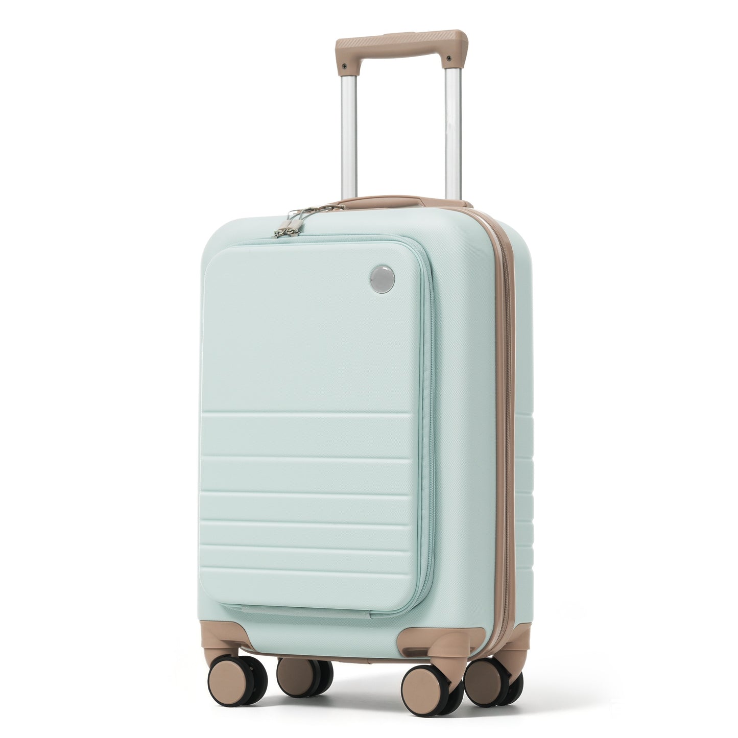4-Piece Luggage Set with USB Charging Ports - 20in Carry-On (Front-Opening for Laptop) 28in Checked Suitcase with TSA Lock Travel Duffel Bag Wet-Dry Toiletry Bag, grey green image 9