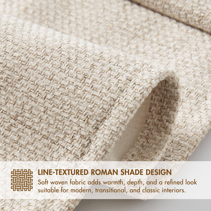 1 Piece 35x64" Room Darkening Cordless Roman Shade,Neutral image 2