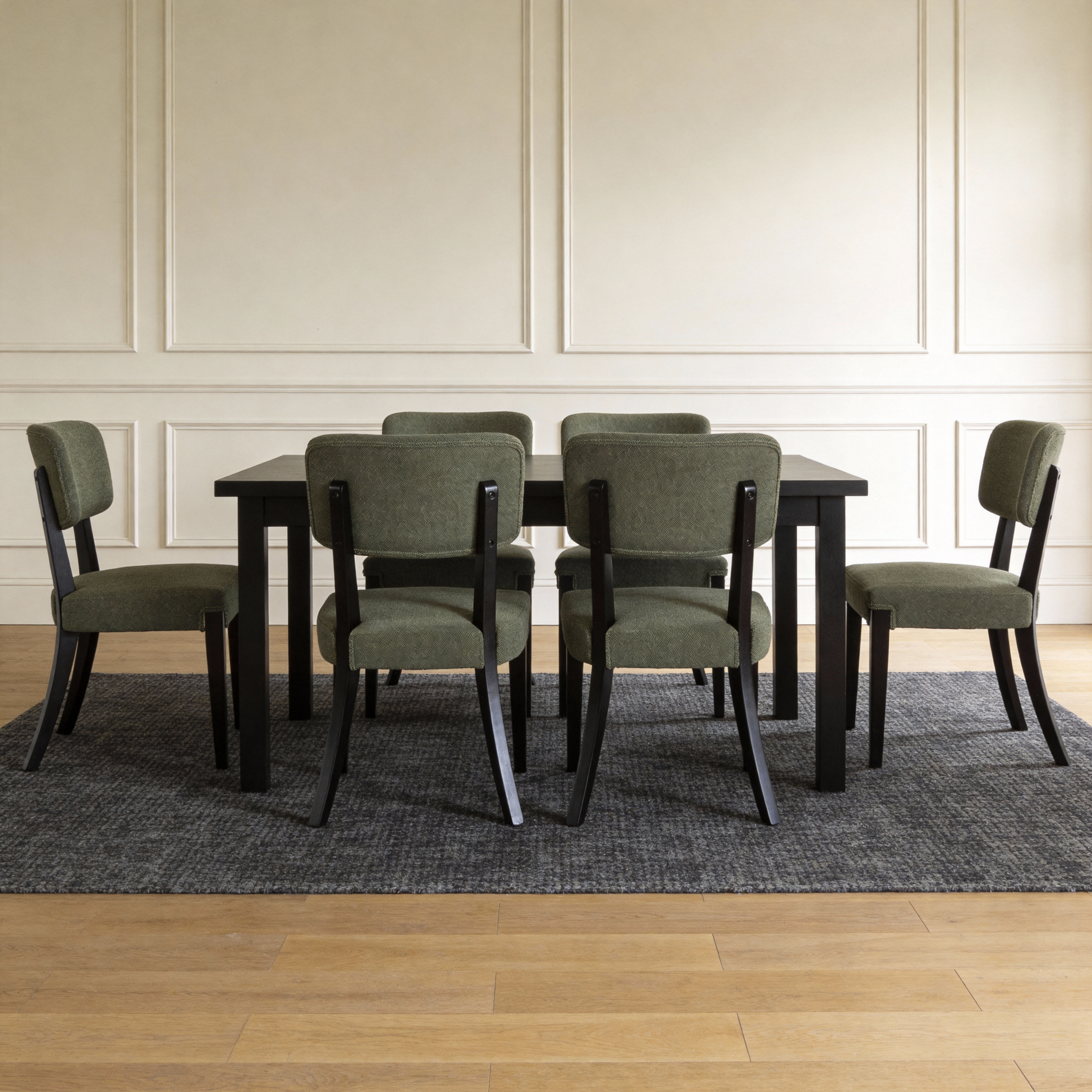 Modern Armless Dining Chairs Set of 2, Green, Contemporary Side Chairs with Wood Legs - Versatile Accent Chairs for Dining Room, Kitchen, or Living Room image 9