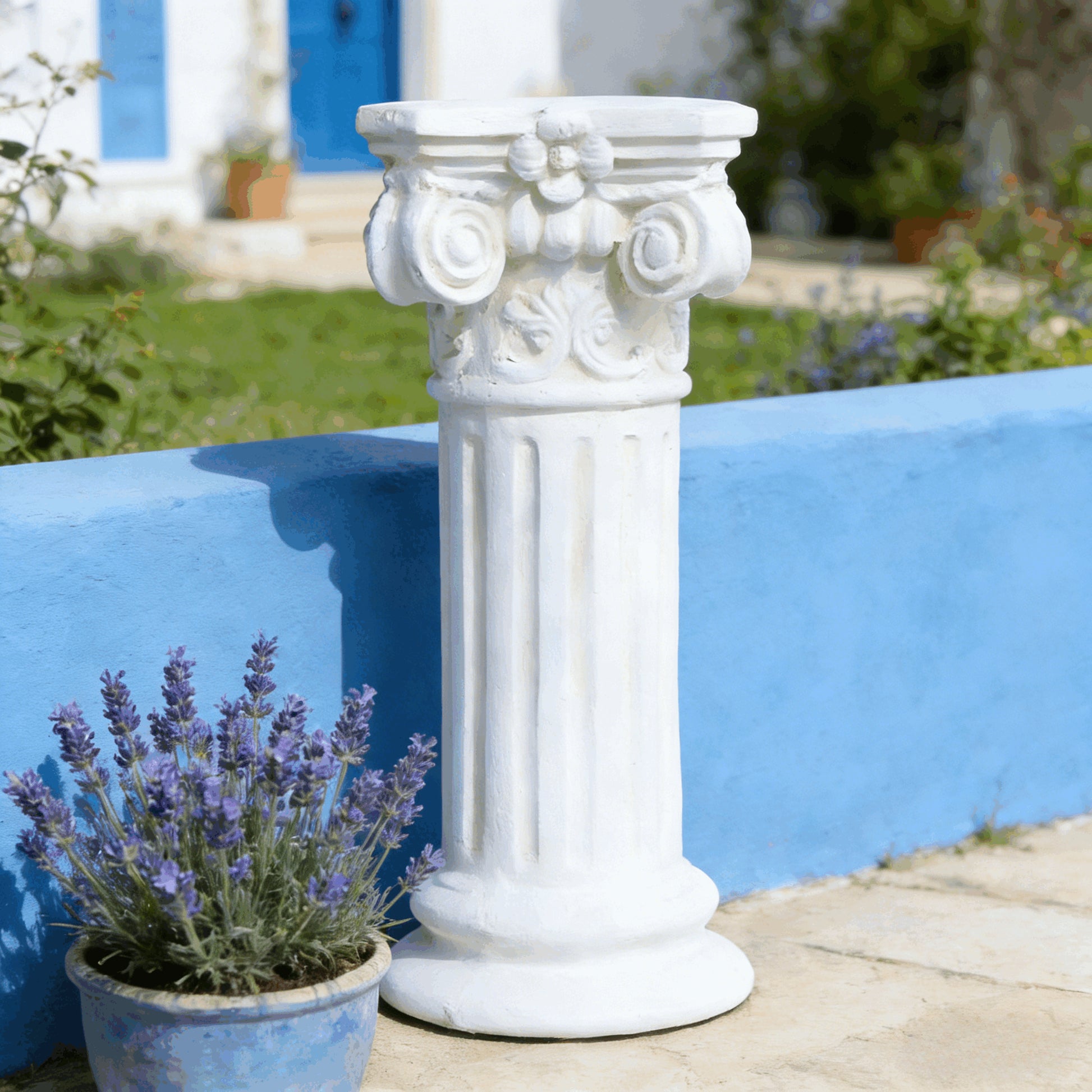 Garden Decorative Column, 15"Retro Elegant White Ancient Greek Style Roman Column, Suitable for Garden Decoration, Suitable for Weddings And Dining Tables, Multifunctional Indoor/outdoor Use, Perfect image 1