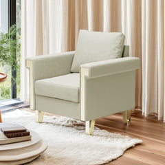 FX-P01CHAIR-CREAM WHITE - Luxurious Velvet Comfort & Style