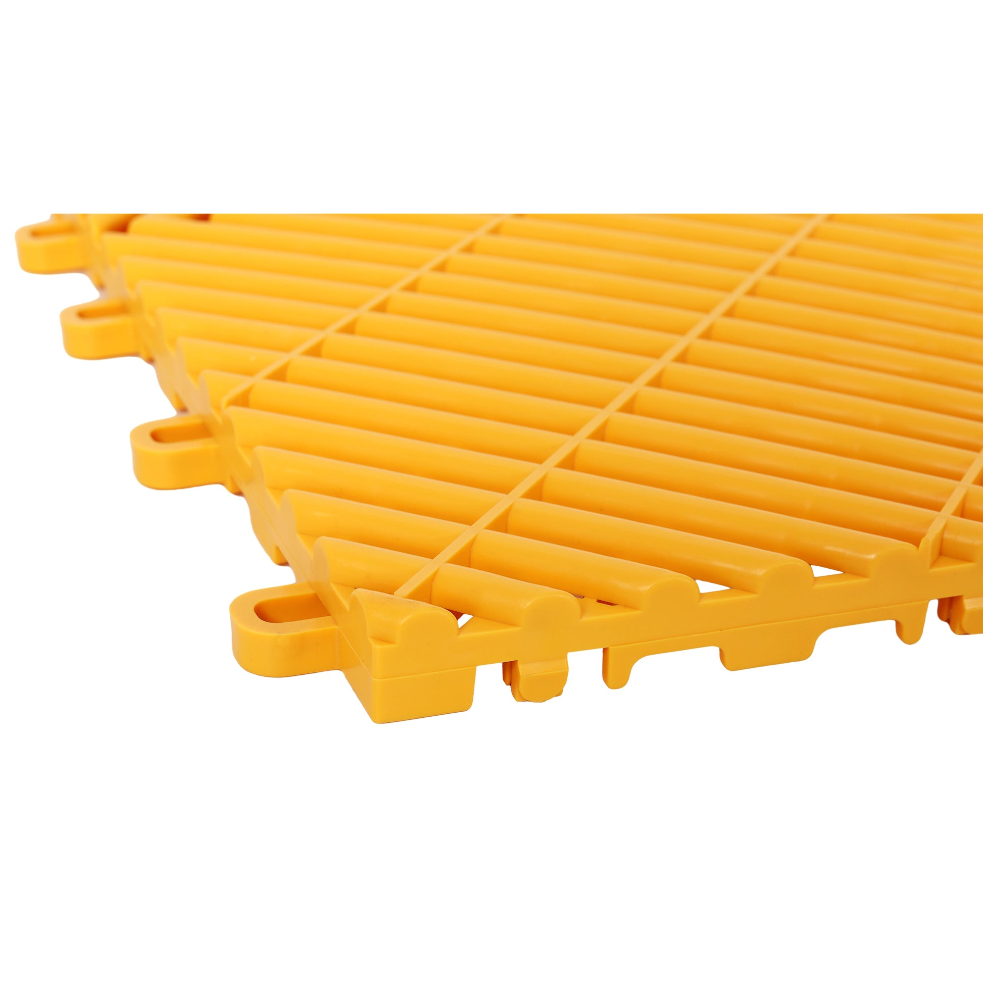 25pcs Plastic Garage Floor Mats,15.6"x15.6" Size,Non-Slip Interlocking Plastic Garage Floor Mat,Splicing Drainage Floor Tile and Shower Mat, for Garage, Garden, Kitchen & Outdoor, Yellow image 7