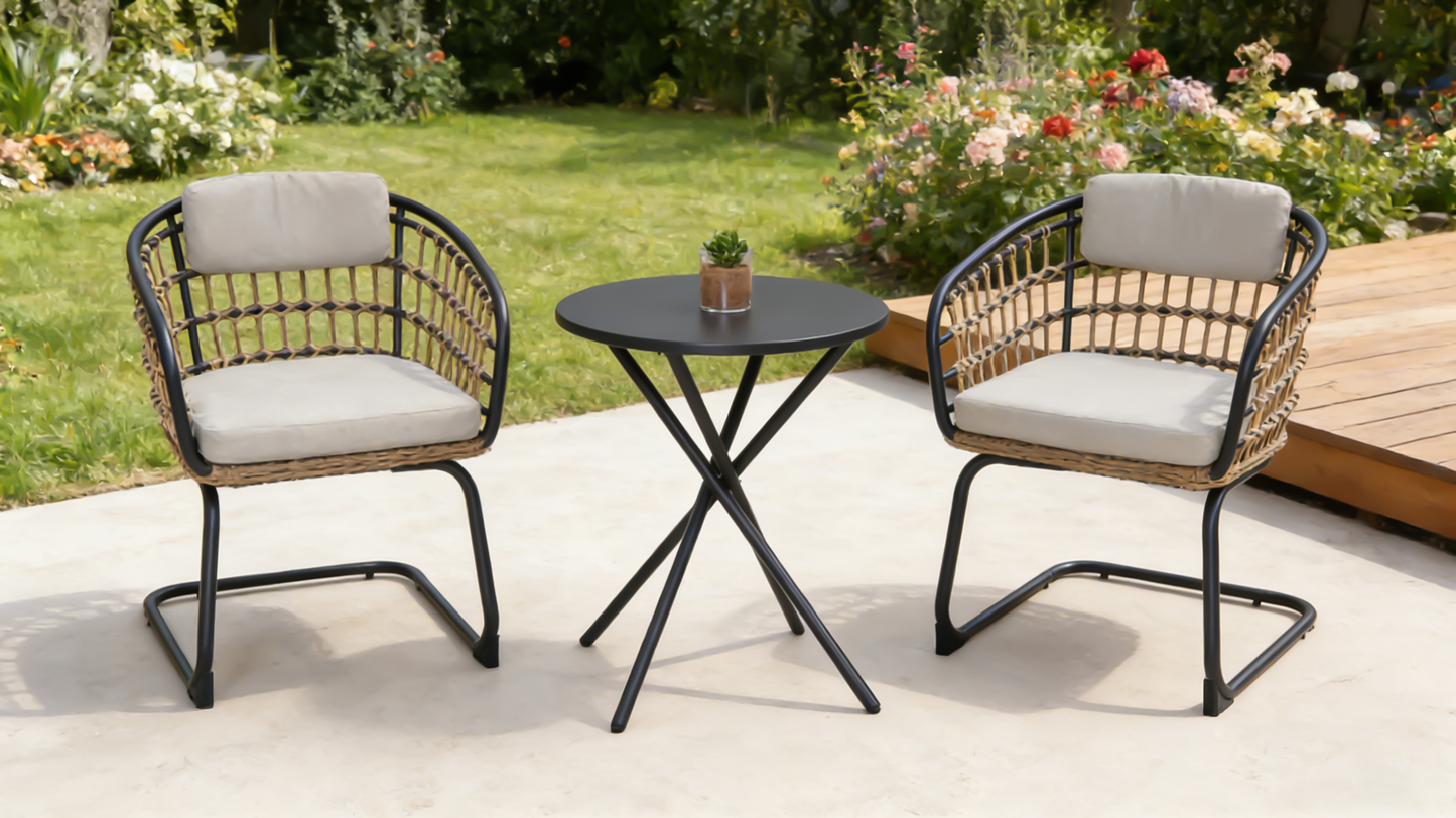 3-Piece Outdoor Wicker Bistro Set image 1