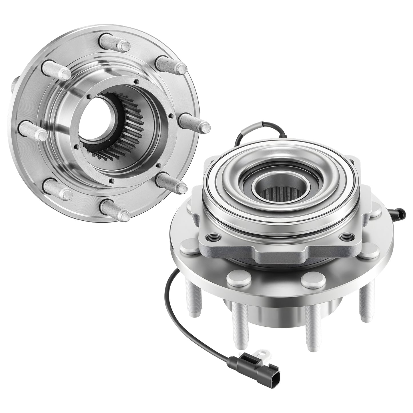 2PCS Front Wheel Bearing & Hub Assembly Fit for 2016 Ford F-250 Super Duty Base King Ranch Lariat Platinum XL Crew Cab Pickup 4-Door OEM 515130, Wheel Bearing Hub Assembly Set with ABS Sensor image 1