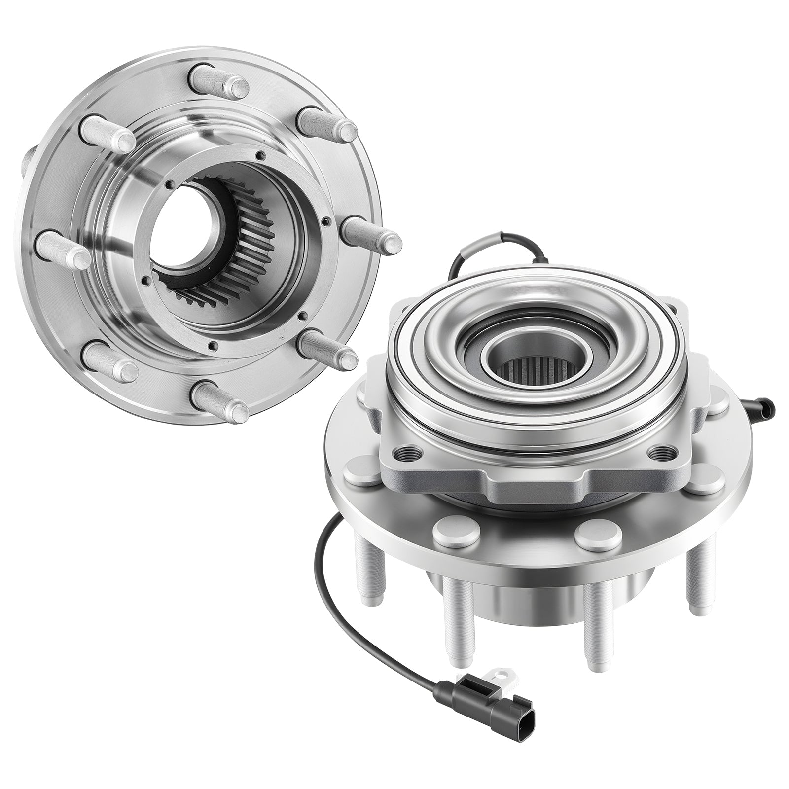 2PCS Front Wheel Bearing & Hub Assembly Fit for 2016 Ford F-250 Super Duty Base King Ranch Lariat Platinum XL Crew Cab Pickup 4-Door OEM 515130, Wheel Bearing Hub Assembly Set with ABS Sensor image 1