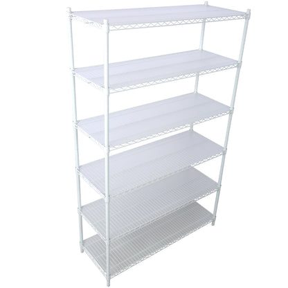 6 Tier 6000lbs Capacity NSF Metal Shelf Wire Shelving Unit, Heavy Duty Adjustable Storage Rack with Wheels & Shelf Liners for Commercial Grade Utility Steel Storage Rack, white - 84"H x 48"L x 20"D image 3