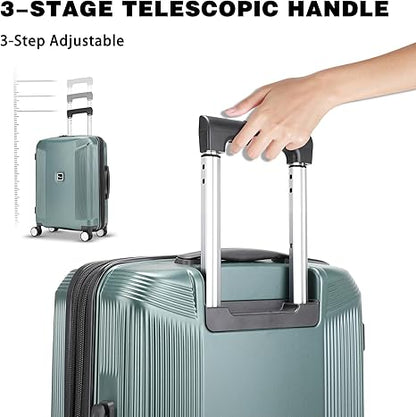 Hard Shell Luggage Set 20"+28", Expandable Design, PC Material Suitcase with TSA Lock, Quiet Spinner Wheels, Carry On & Checked Luggage 2 Piece Set image 5
