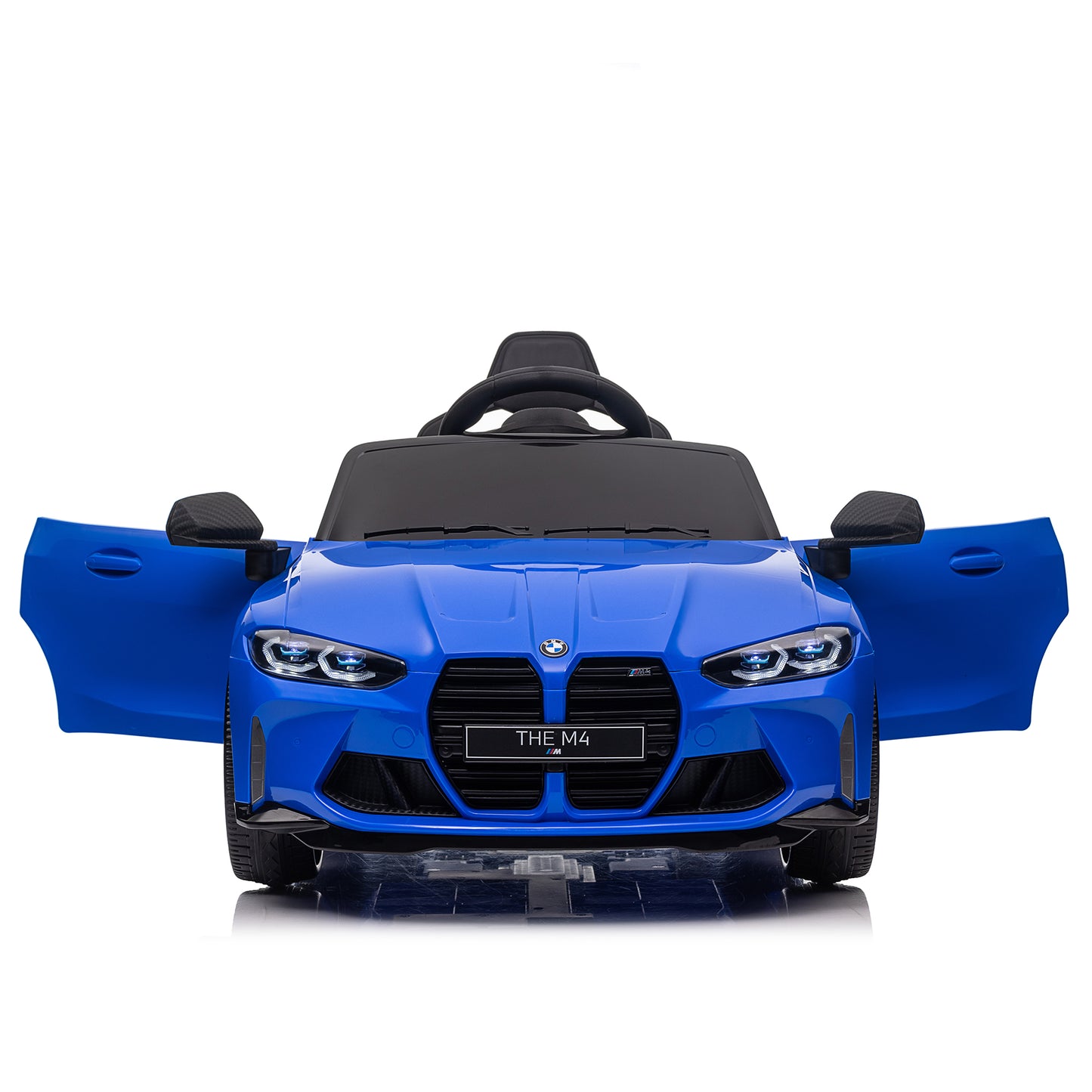 BMW M4 12v Kids ride on toy car 2.4G W/Parents Remote Control,Three speed adjustable,Power display, USB,MP3,Bluetooth,LED light,story,A handle with wheels and a pull, easy to carry image 10