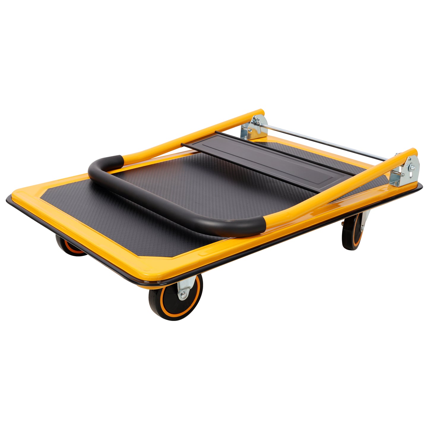 Foldable Platform Truck Push Dolly 660 lb. Weight Capacity Black and Yellow image 7