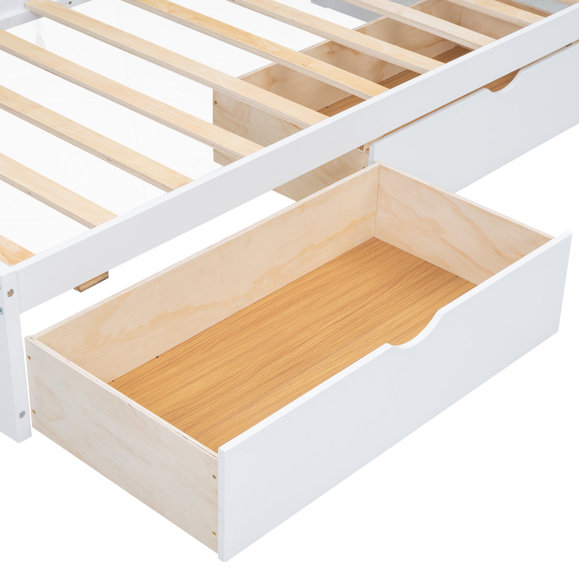 Twin Size Daybed with Two Storage Drawers, Storage Cabinets and USB Ports, White image 8