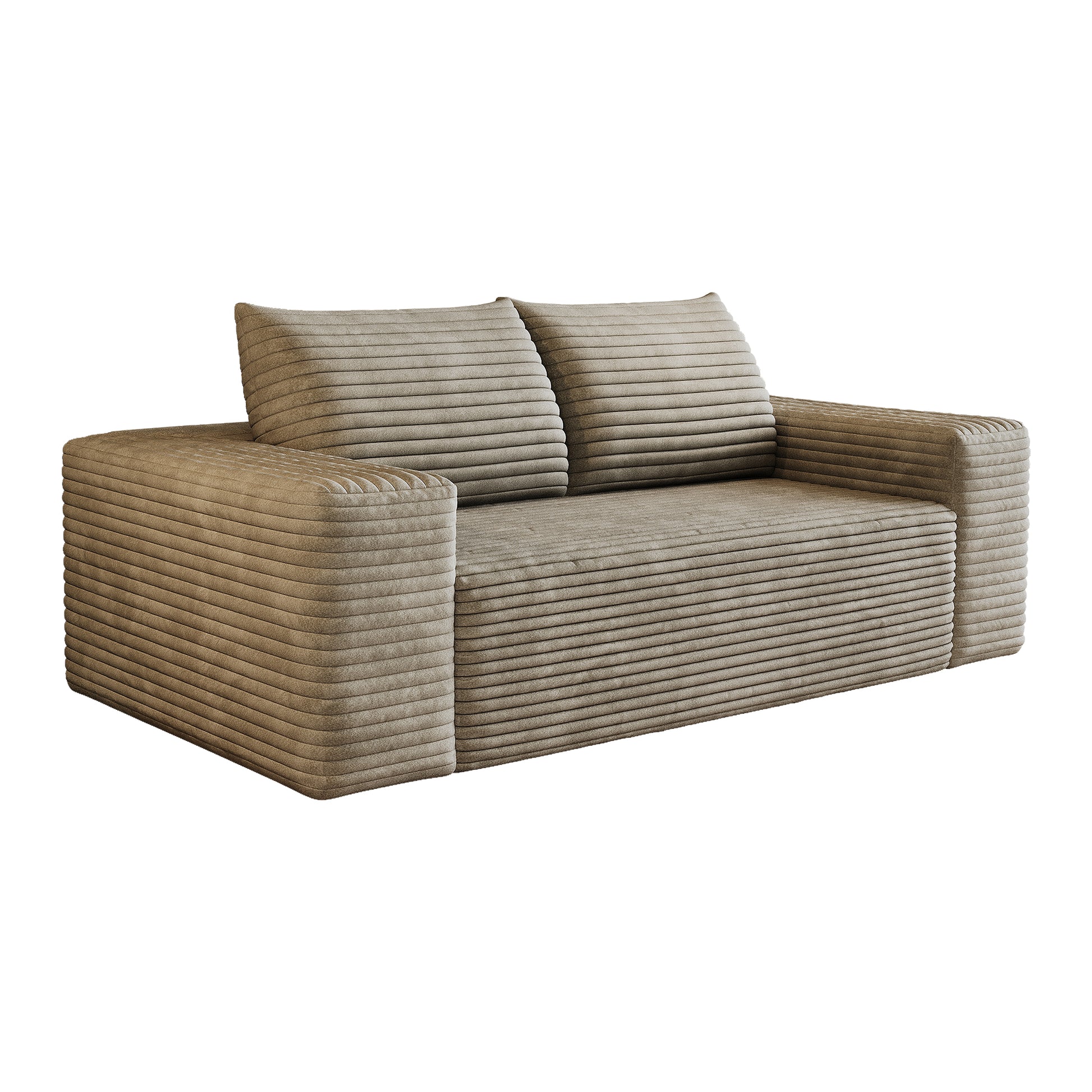 63" 2Setaser Sofa,Corduroy Fabric,Deep Seat Couches,Comfy Loveseat Sofa,No Assembly,1pcs for Living room, Bedroom,Conference room,Apartment,Camel image 11