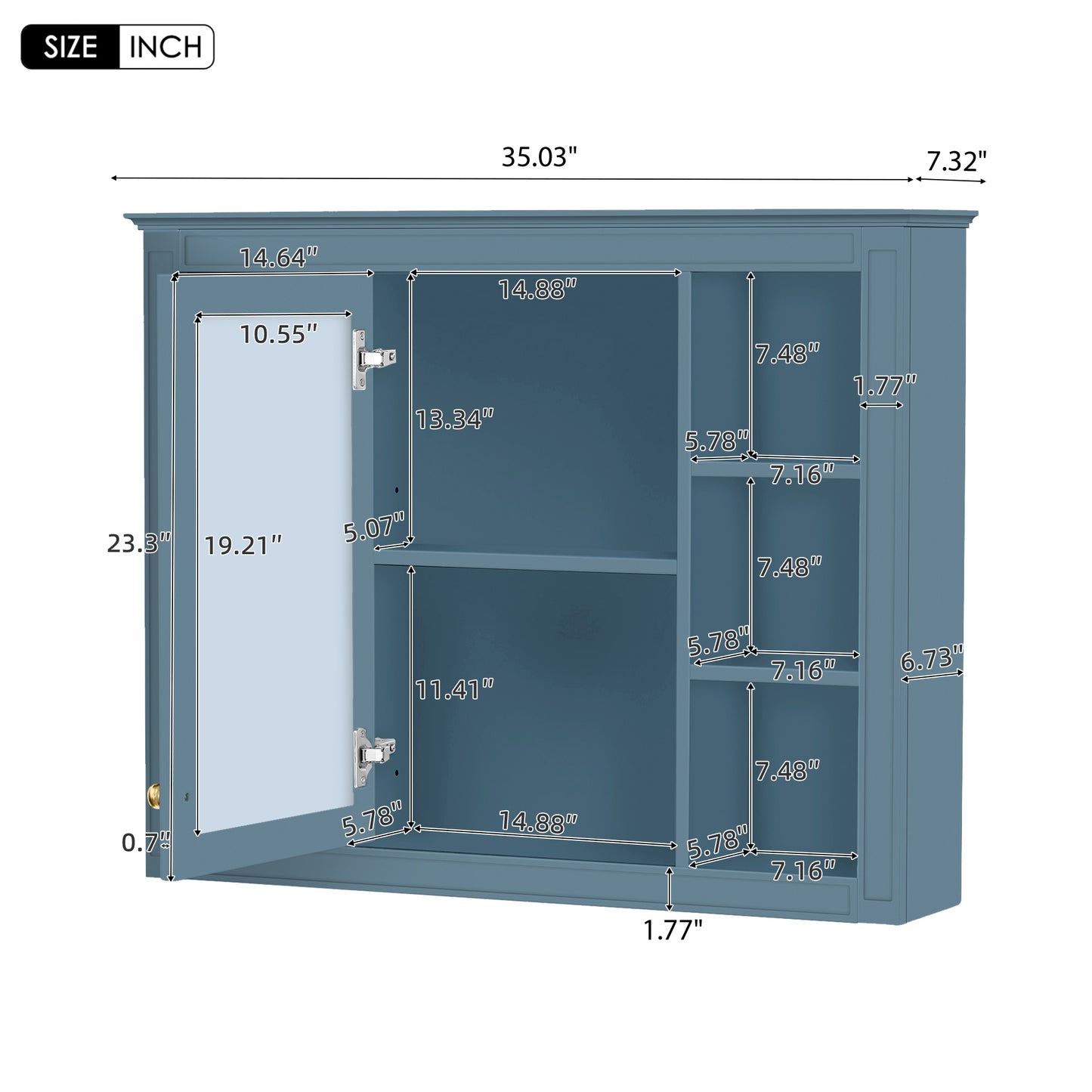 36'' Bathroom Vanity with Medicine Cabinet, Modern Bathroom Storage Cabinet with 2 Soft Closing Doors, Single Sink Bathroom Vanity image 12