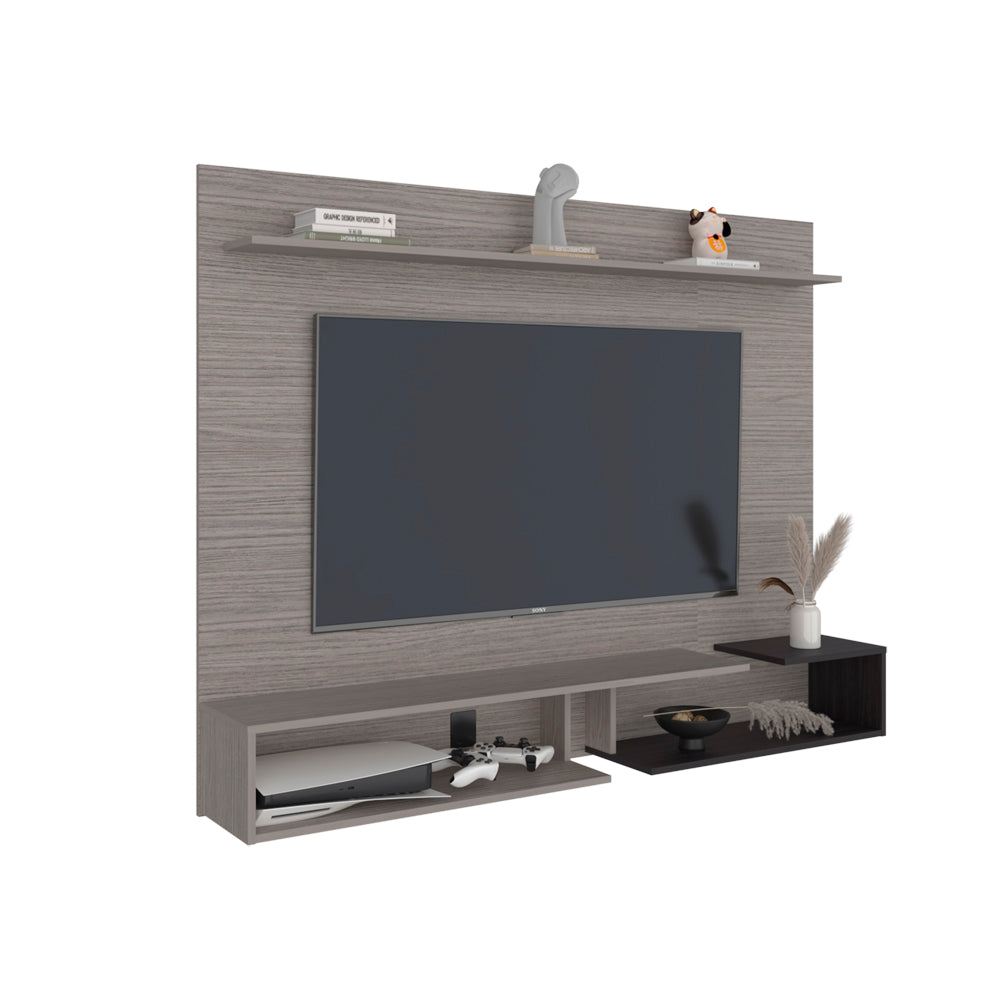 Aurevon 65" Floating TV Panel – Modern Entertainment Center with Storage Shelves image 5