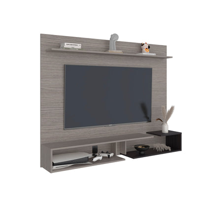 Aurevon 65" Floating TV Panel – Modern Entertainment Center with Storage Shelves image 5