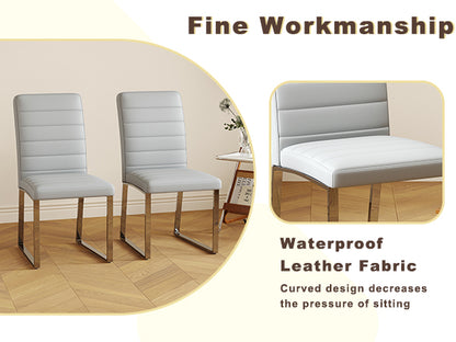 2-Pack - Premium PU office/dining chairs with high-density foam, sturdy iron legs (electroplate/spray paint), multiple colors. Easy assembly image 6